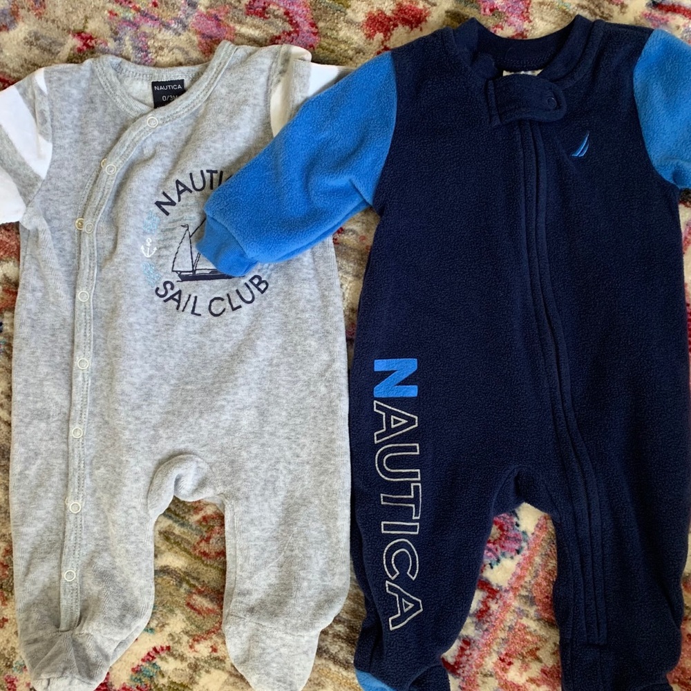 Náutica 0-3 months footies - set of 2